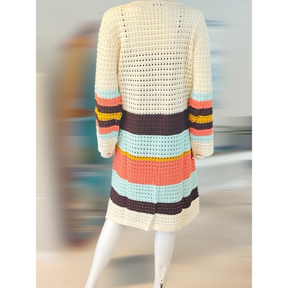 POLAGRAM Color block open front cardi  M L - Picture 4 of 5